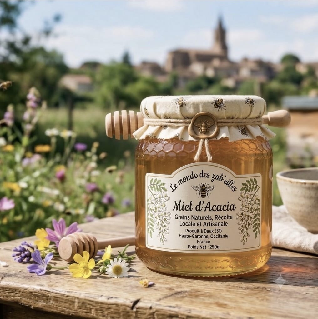 Miel d'acacia Artisanat Français - Récolté en Occitanie 1 miel d'acacia - Le monde des zab'eilles - Boutique en ligne